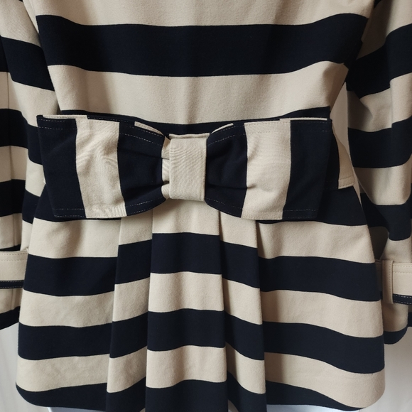 Sold Other Platform! Kate Spade Coat/Jacket Pleats Bow Belted Gold Buttons - Picture 7 of 13